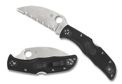 The Endela  Wharncliffe SpyderEdge Knife shown opened and closed.