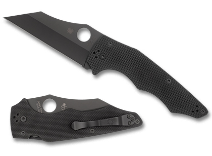 The YoJumbo  Black Blade Knife shown opened and closed.