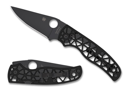 The Edgerati  Black Blade Knife shown opened and closed.