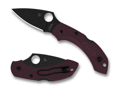 The Dragonfly  2 Lightweight Micro-Melt  PD 1 Black Blade Knife shown opened and closed.