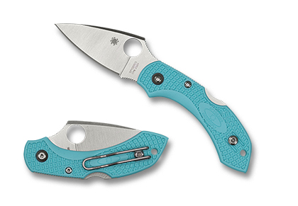 The Dragonfly  2 Teal FRN Exclusive Knife shown opened and closed.