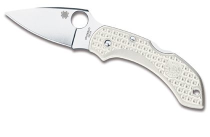 The Dragonfly  White FRN Knife shown opened and closed.