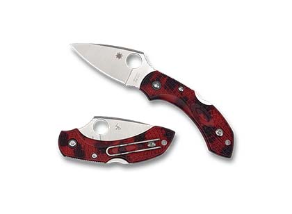 The Dragonfly  2 FRN Red Black Zome CPM 20CV Exclusive Knife shown opened and closed.