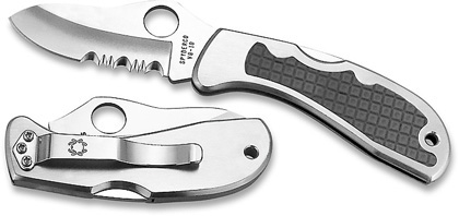 The Spur  Stainless Steel Knife shown opened and closed.