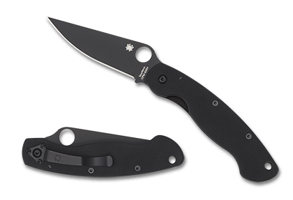 The Military™ Model G-10 Black / Black Blade shown open and closed