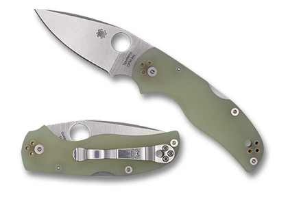 The Native  5 Natural G-10 CPM M4 Exclusive Knife shown opened and closed.