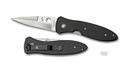 The Zowada Carbon Fiber Sprint Run  Knife shown opened and closed.