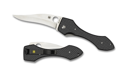 The Shabaria  Carbon Fiber Sprint Run  Knife shown opened and closed.
