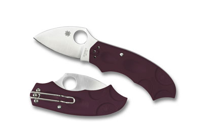 The Meerkat  Burgundy Sprint Run  Knife shown opened and closed.
