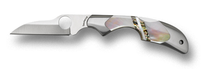The Kiwi  Mother of Pearl   Abalone Knife shown opened and closed.