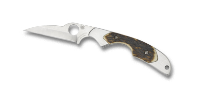 The Kiwi  3 Stag Handle Slip Joint Knife shown opened and closed.