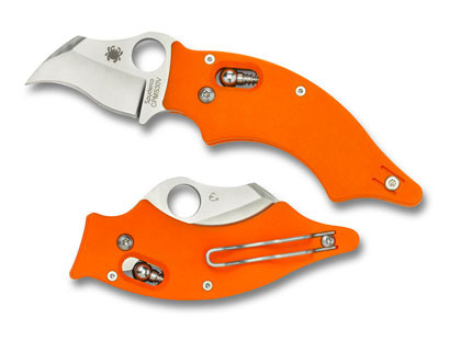 The Dodo  Orange Sprint Run  Knife shown opened and closed.