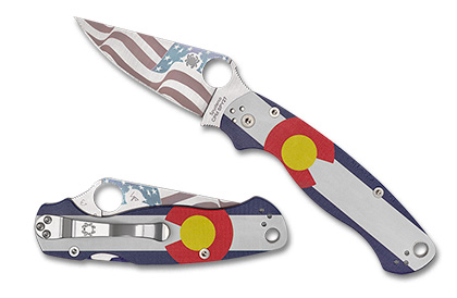 The Para Military  2 CPM SPY27 Sprint Run  Knife shown opened and closed.