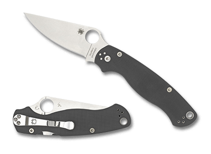 The Para Military  2 G-10 Dark Gray Maxamet Knife shown opened and closed.