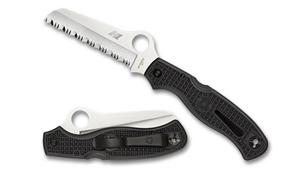 The Atlantic Salt  Black FRN Knife shown opened and closed.