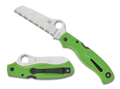 The Atlantic Salt  Green LC200N Knife shown opened and closed.