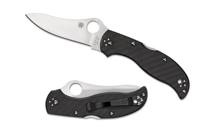 The Stretch  Carbon Fiber Knife shown opened and closed.