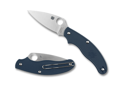 The UK Penknife  Blue Lightweight CPM  SPY27  Knife shown opened and closed.