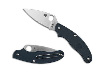 The UK Penknife  FRN Dark Blue CPM S110V Knife shown opened and closed.