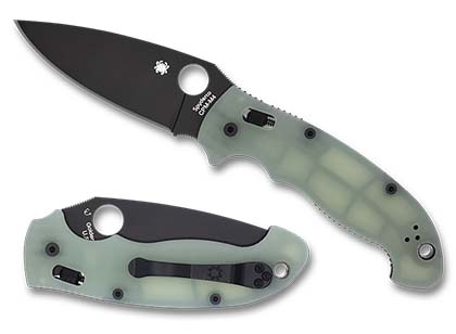 The Manix  2 XL Natural G-10 CPM M4 Black Blade Exclusive Knife shown opened and closed.