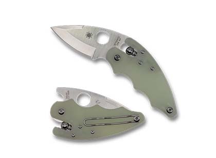 The Poliwog  Natural G-10 CPM M4 Exclusive Knife shown opened and closed.