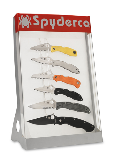 The Spyderco Display shown open and closed