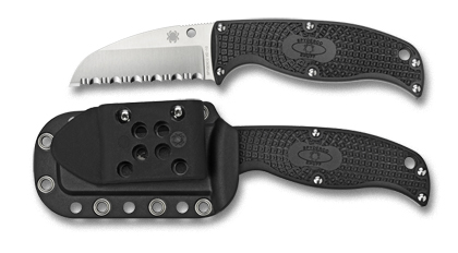 The Enuff  FRN Black Sheepfoot Knife shown opened and closed.