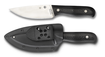 The Serrata  G-10 Black Knife shown opened and closed.