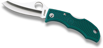 The Jester  Forest Green FRN Knife shown opened and closed.