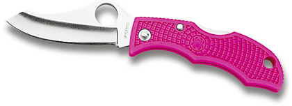 The Jester  Pink FRN Knife shown opened and closed.