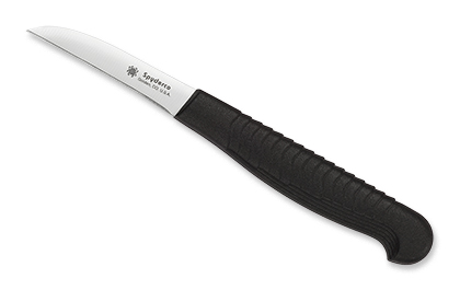 The Mini Paring Knife Polypropylene Black Knife shown opened and closed.