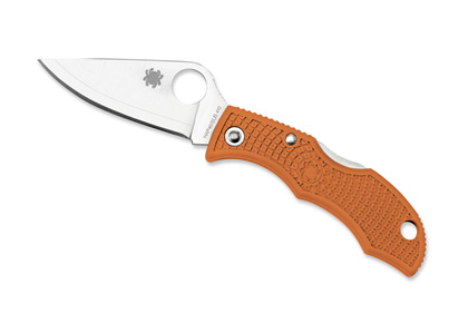 The Ladybug 3 FRN Burnt Orange HAP40 Sprint Run  Knife shown opened and closed.