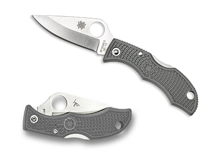 The Ladybug  3 FRN Foliage Green Knife shown opened and closed.