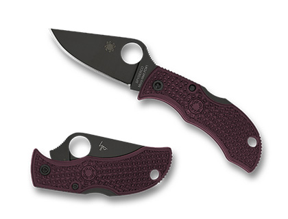 The Manbug  Micro-Melt  PD 1 Black Blade Knife shown opened and closed.