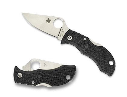 The Manbug  FRN Black  Knife shown opened and closed.