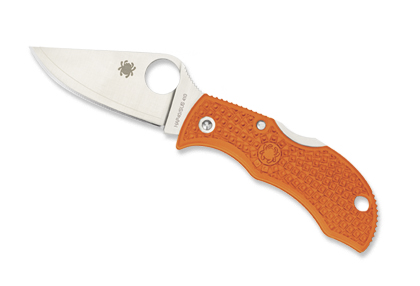 The Manbug  FRN Burnt Orange HAP40 Sprint Run  Knife shown opened and closed.