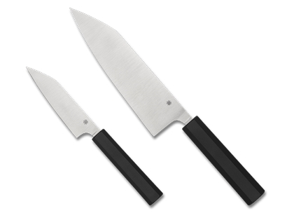 The Minarai  2-Piece Set Knife shown opened and closed.