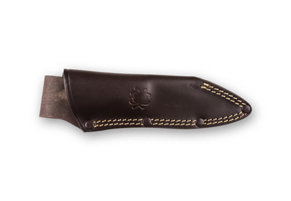 The Mule Team  Leather Sheath Knife shown opened and closed.