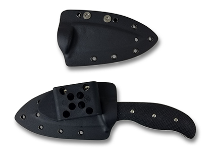 The Mule Team  Boltaron Sheath Knife shown opened and closed.