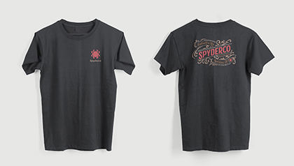 The Western T-Shirt  Charcoal  Knife shown opened and closed.