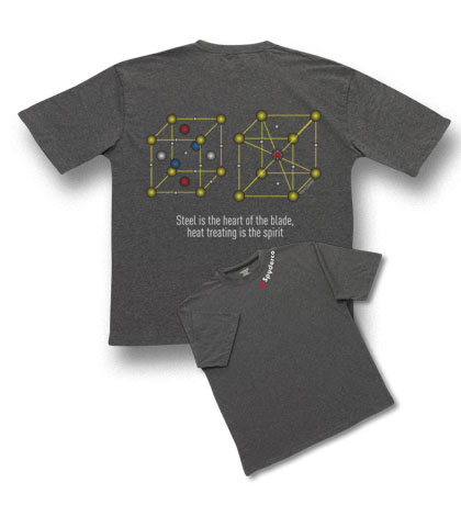 The Spyderco Molecule Gray T-Shirt shown open and closed