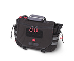 The Spyderco X Vanquest® Envoy-13 Messenger Bag shown open and closed.