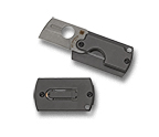 The Dog Tag Gen4 Aluminum shown open and closed.