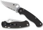 The Para Military 2 Carbon Fiber 52100 Exclusive shown open and closed.