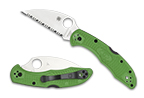 The Salt® 2 Green LC200N Wharncliffe shown open and closed.