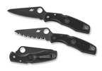 The Pacific Salt® FRN Black/Black Blade shown open and closed.