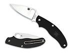 The UK Penknife™ FRN Black Leaf shown open and closed.