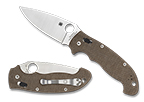 The Manix® 2 XL Brown Canvas Micarta CPM CRU-WEAR shown open and closed.