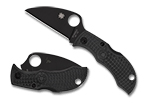 The Manbug® Wharncliffe Black Blade shown open and closed.
