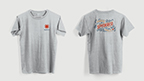 The Western T-Shirt (Ice Gray) shown open and closed.